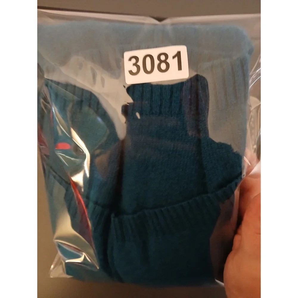 Olivia & Grace Cashmere Sweater Teal Blue Crew Neck Back Zip  Medium FLAWED